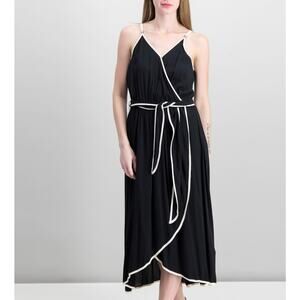 Who What Wear Black & White Wrap Dress Size